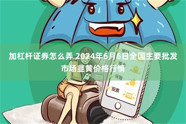 加杠杆证券怎么弄 2024年6月6日全国主要批发市场韭黄价格行情