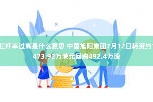 杠杆率过高是什么意思 中国旭阳集团7月12日耗资约1473.92万港元回购492.4万股