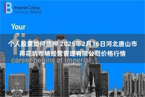 个人股票如何质押 2025年2月16日河北唐山市荷花坑市场经营管理有限公司价格行情