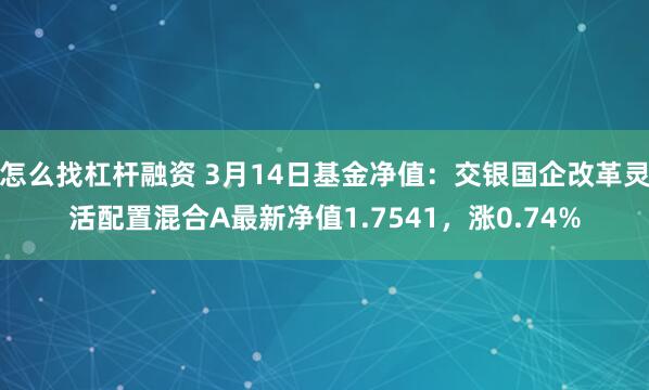 怎么找杠杆融资 3月14日基金净值：交银国企改革灵活配置混合A最新净值1.7541，涨0.74%